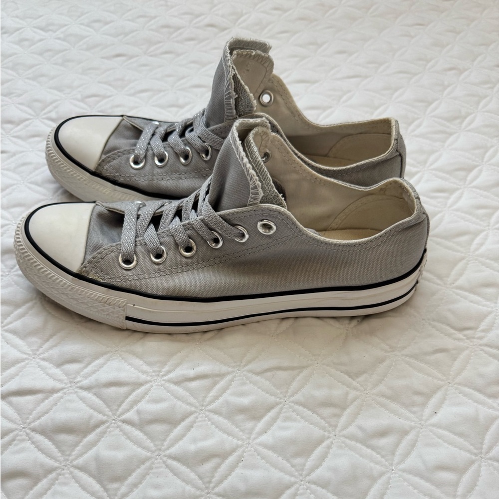 Converse Chuck Taylor All Star Double Tongue Low Top Sneaker Gray White Size 8 - Picture 6 of 15